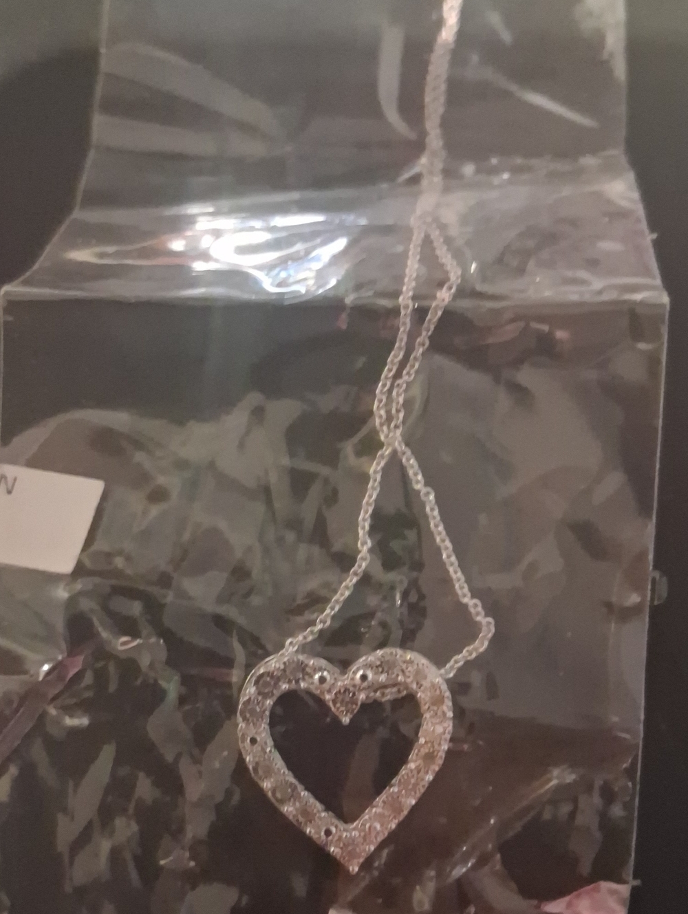 Macy's Silver-Tone Crystal Heart Necklace